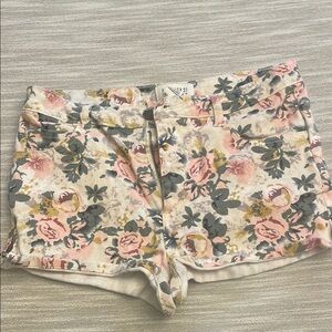 Forever 21 Floral Jean Shorts - Pink and Gray